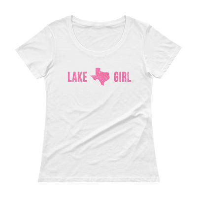 TX Lake Girl (Pink) Scoopneck T-Shirt - TX Threads Co
