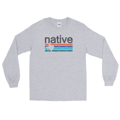 Retro Native Texan Long Sleeve T-Shirt - TX Threads Co